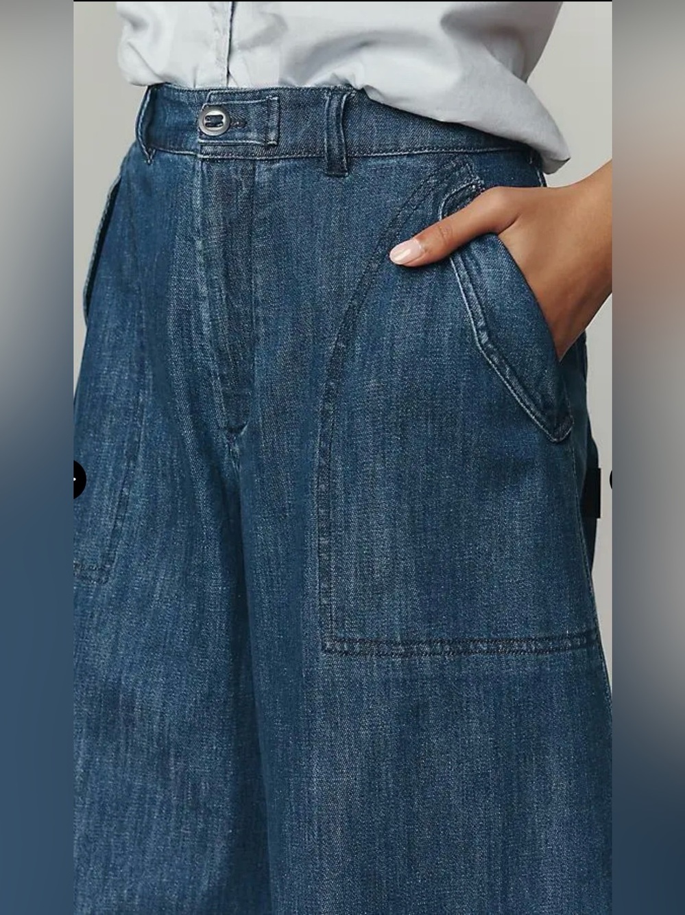Anthropologie Pilcro Wide Leg Jeans in Dark Denim - Picture 5 of 6